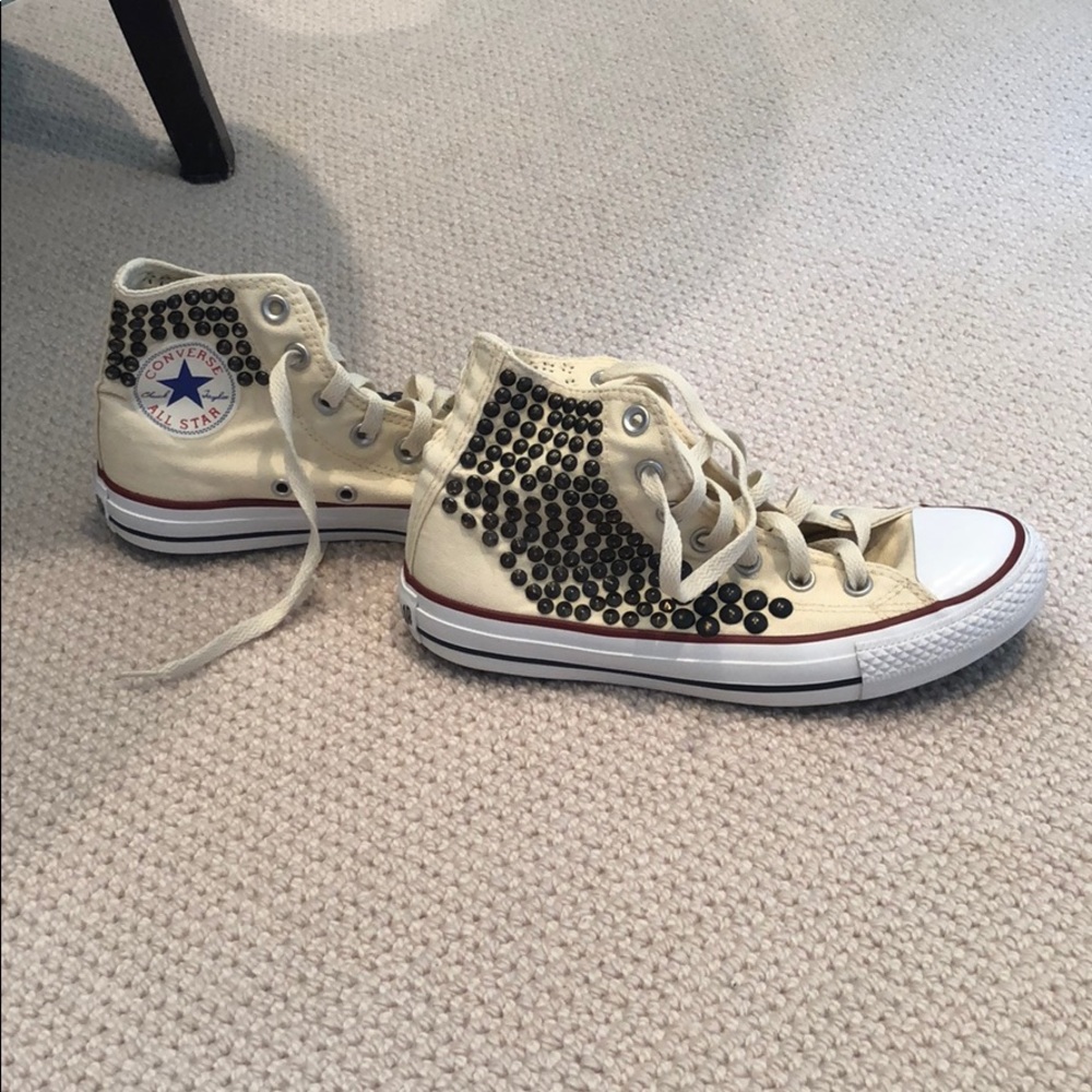 White studded Converse